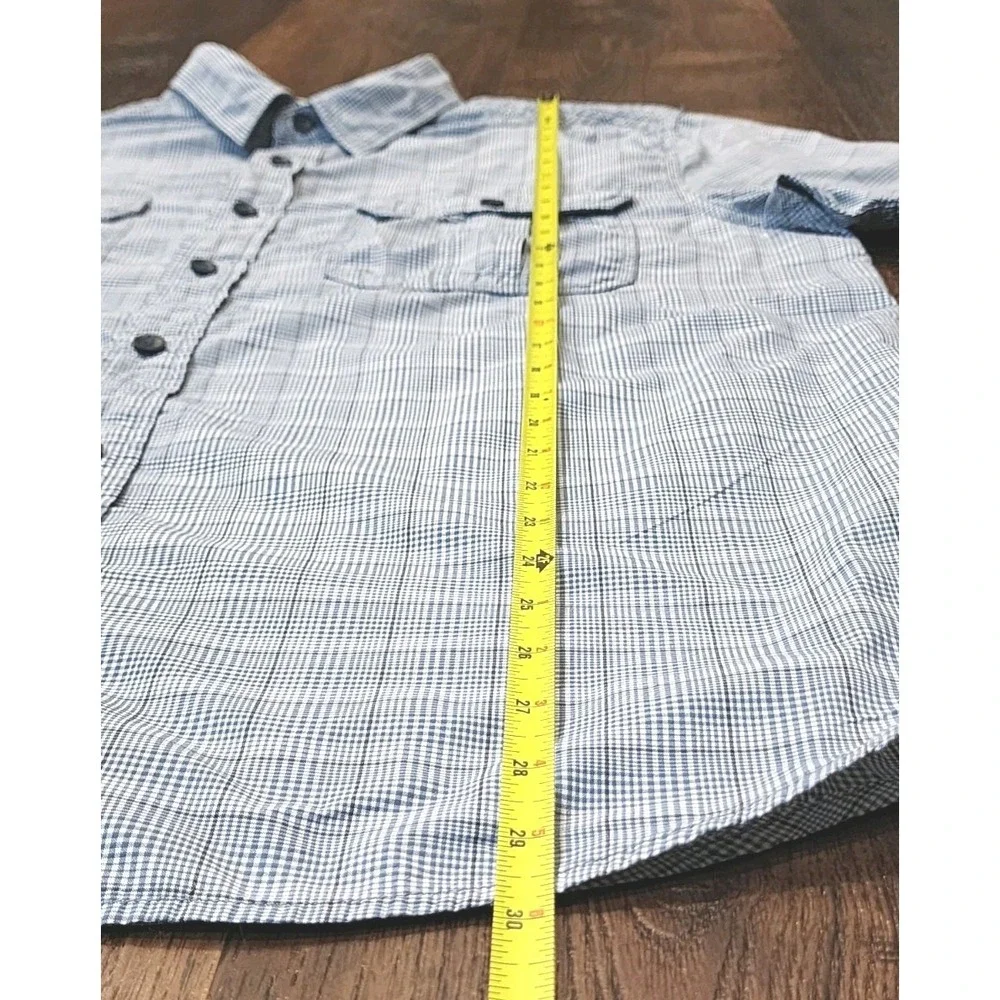 The North Face, Men's, Blue Plaid, Short Sleeve, Button Up Shirt, Size XL